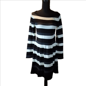 Look Effortlessly Chic in our Vincent Camuto Striped Sweater Dress!